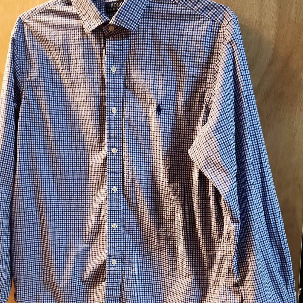 Ralph Lauren Navy and White Checkered Shirt